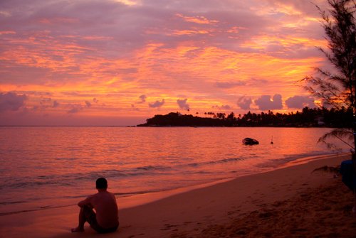 Sunset on Unawatuna Beach